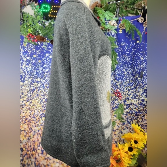 GADDY COLLECTION Vintage Wool Blend Embroidered Jacket Cardigan Sweater - Picture 8 of 10